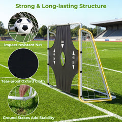 215 x 152 cm Soccer Goal Set for Backyard with Removable Target Cloth