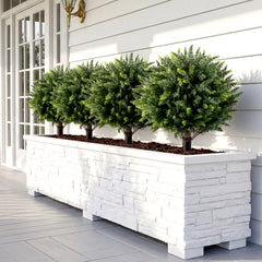 70 CM Artificial Cypress Topiary Trees Set of 2 with Ground Spikes