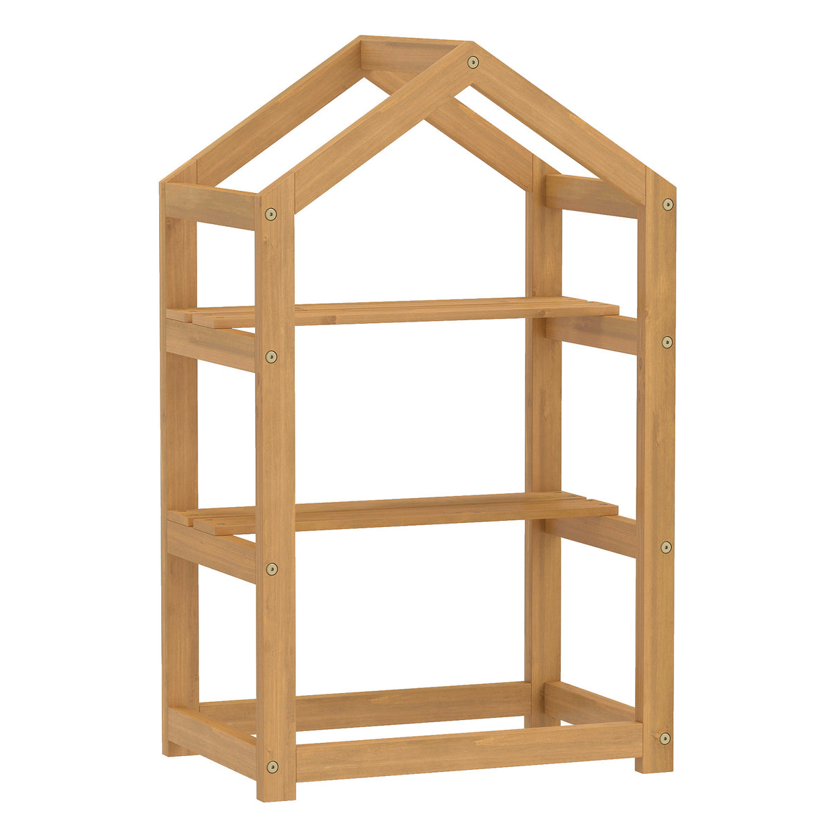 75 cm House-Shaped Plant Stand with Solid Acacia Wood Frame