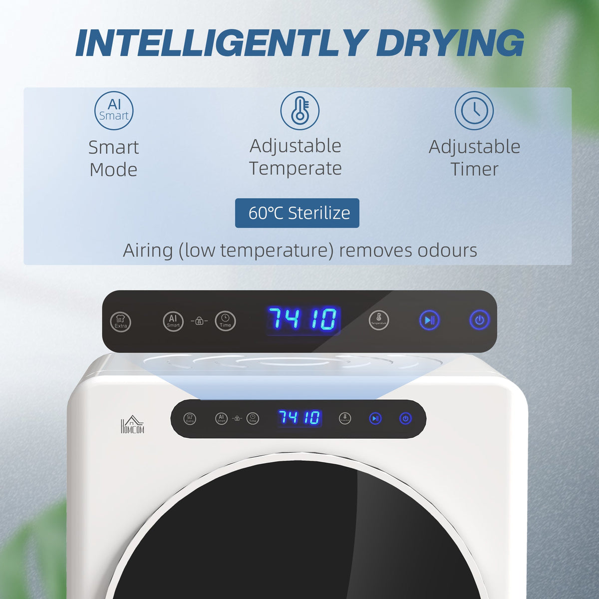 HOMCOM 4kg Compact 40-60℃ Tumble Dryer - White