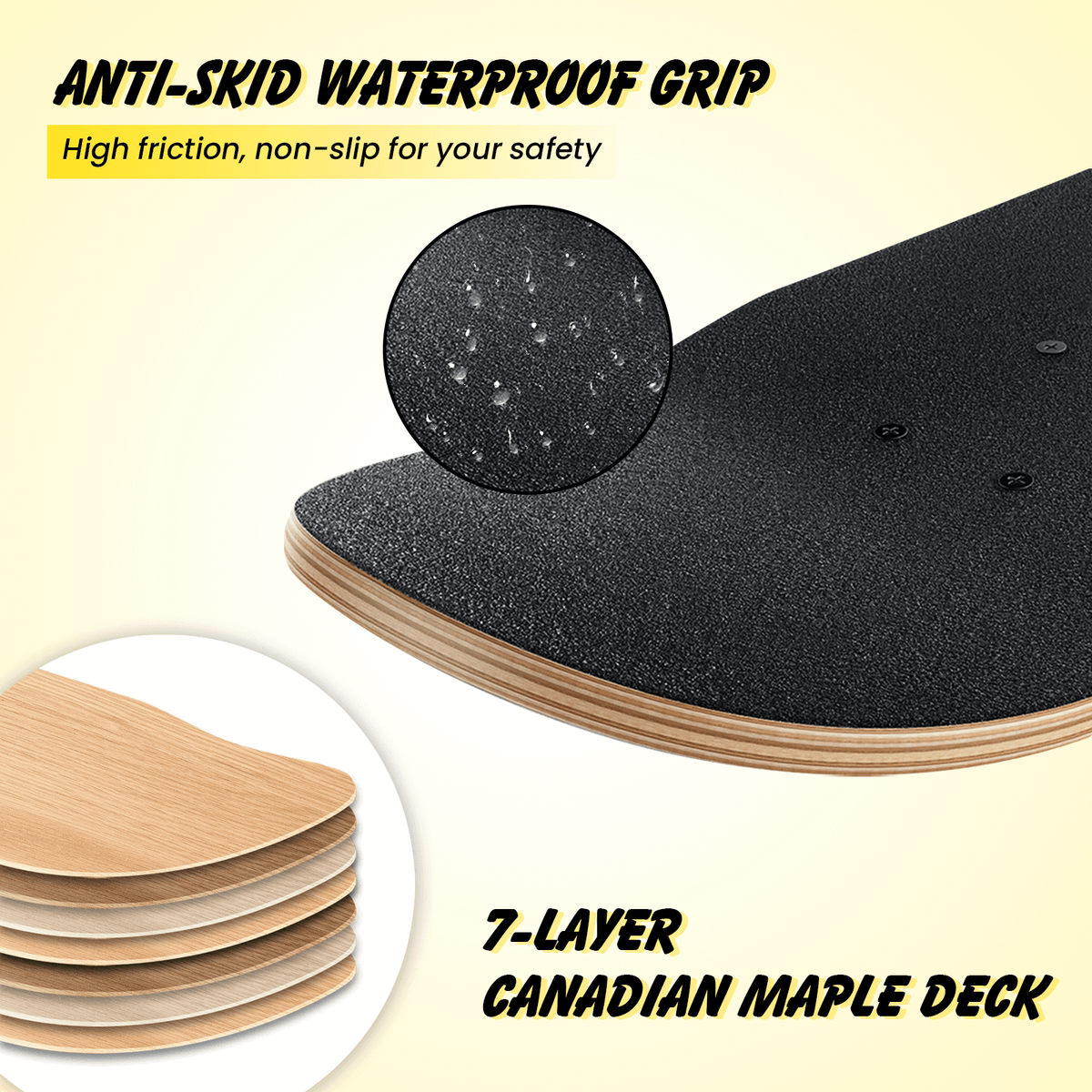 79cm Skateboard Complete Cruiser Standard for Children-Black