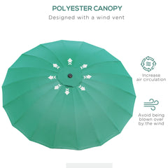 Outsunny 2.5m Shanghai Garden Parasol Umbrella in Green, image 6