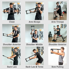 SPORTNOW Chest Expander, with 10-50kg Adjustable Resistance, for Home Gym, Office, Travel Workout