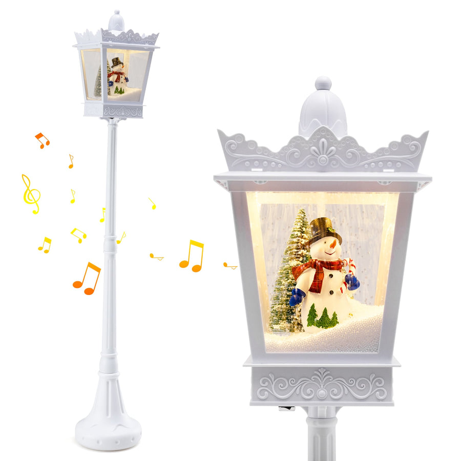8 ft Christmas Streetlight in White