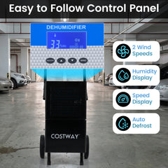 80L/Day Commercial Dehumidifier with Built-in Water Pump-Black