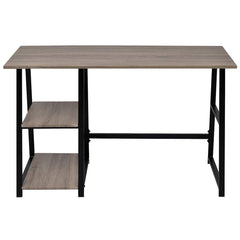 20137 vidaXL Desk with 2 Shelves Grey and Oak 2