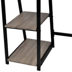 20137 vidaXL Desk with 2 Shelves Grey and Oak 4