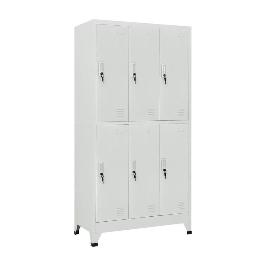 Locker Cabinet with 6 Compartments Steel Grey