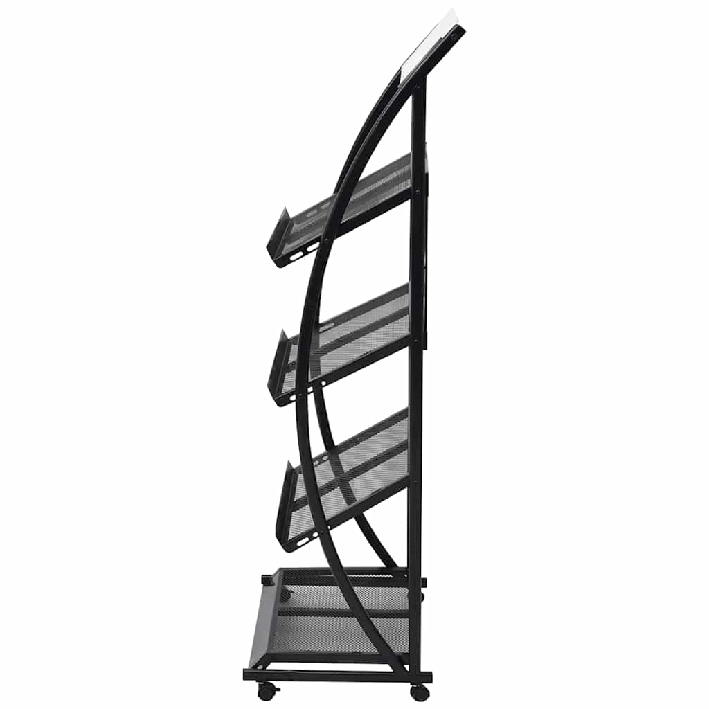 30099 vidaXL Magazine Rack 47x40x134 cm Black and White A4 3
