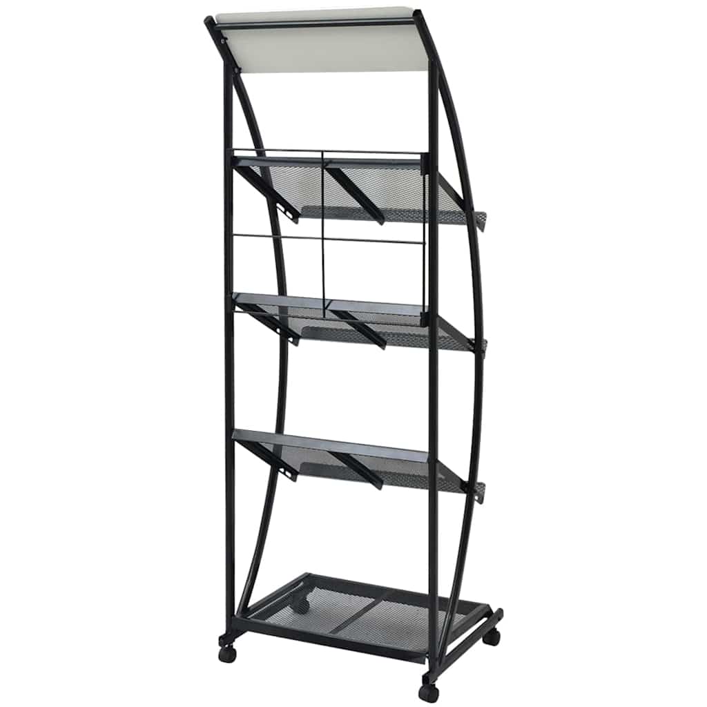 30099 vidaXL Magazine Rack 47x40x134 cm Black and White A4 2