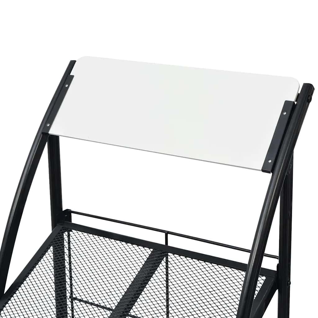 30099 vidaXL Magazine Rack 47x40x134 cm Black and White A4 4