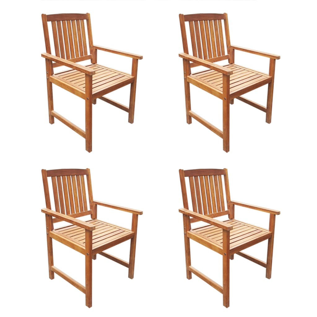 5 Piece Outdoor Dining Set Solid Acacia Wood 140 cm table length 4