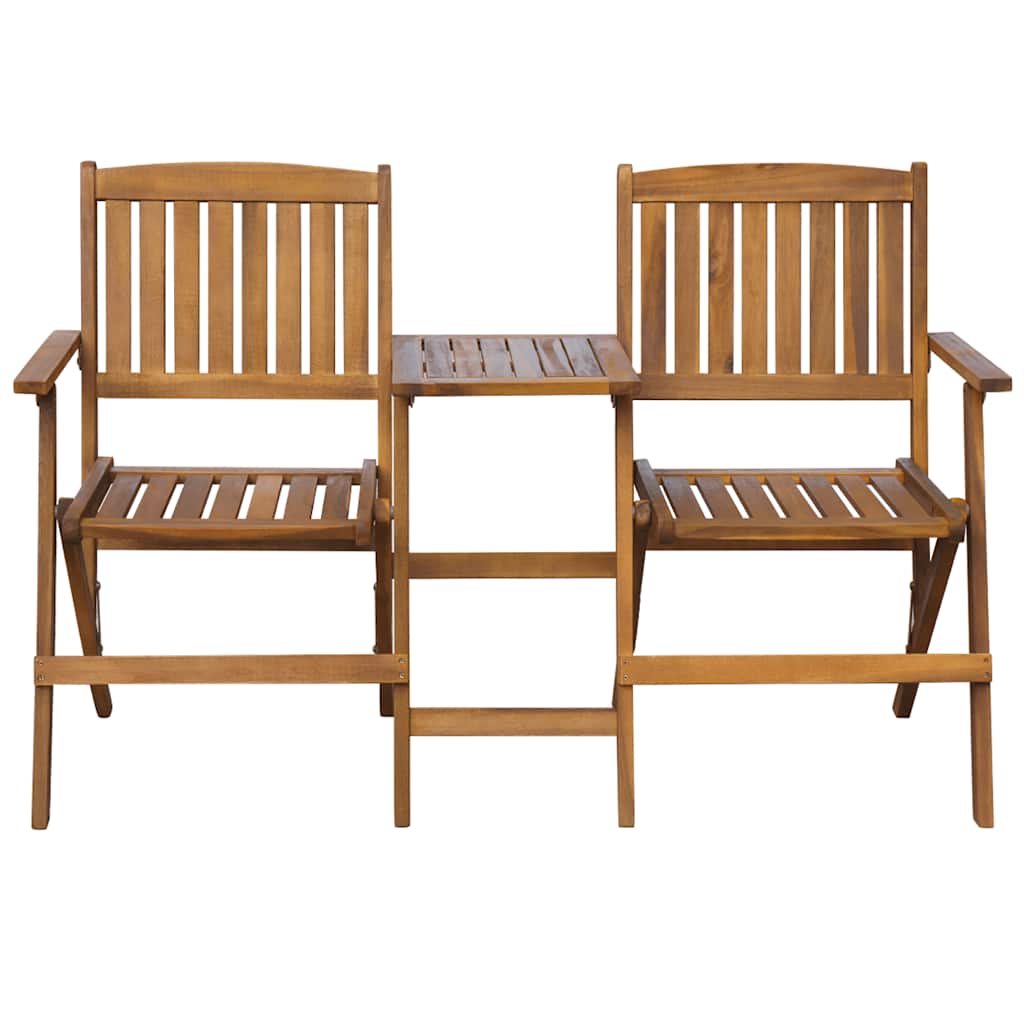 vidaXL Folding Garden Bench with Tea Table 140 cm Solid Acacia Wood 2