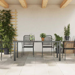 Garden Table Black 80x80x74 cm Aluminium and Glass 190 cm
