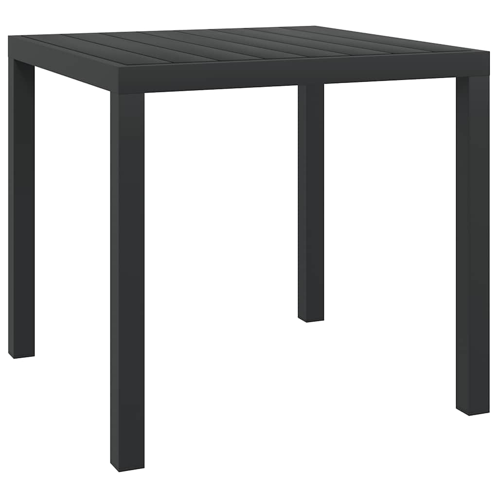 Garden Table Black Aluminium and WPC 80 cm 80 cm