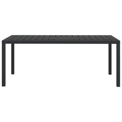 Garden Table Black Aluminium and WPC 185 cm 90 cm