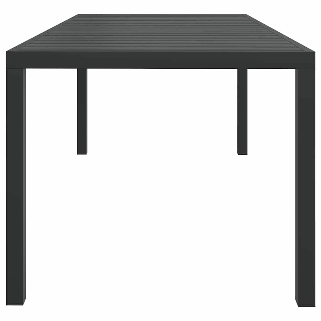 Garden Table Black Aluminium and WPC 185 cm 90 cm