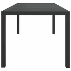 Garden Table Black Aluminium and WPC 185 cm 90 cm
