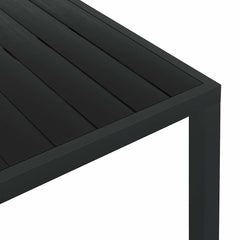 Garden Table Black Aluminium and WPC 185 cm 90 cm
