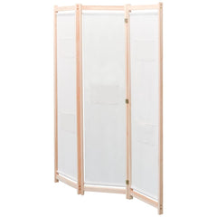 vidaXL 3-Panel Room Divider Cream 120x170x4 cm Fabric 2