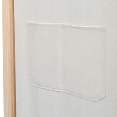 vidaXL 3-Panel Room Divider Cream 120x170x4 cm Fabric 5