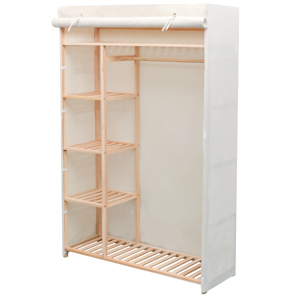 Wardrobe 110x40x170 cm Fabric White