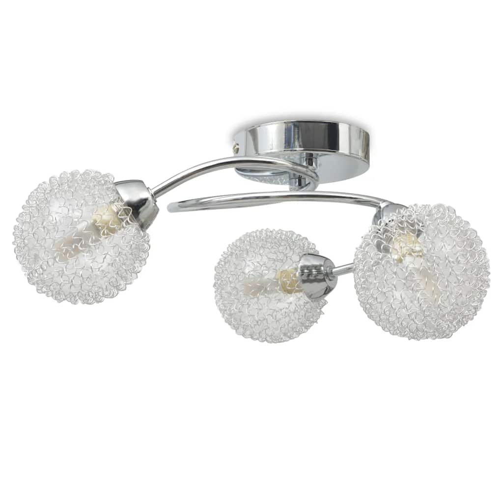 vidaXL Ceiling Lamp | Chrome, Warm White | Glass, Metal | Medium | Modern 4