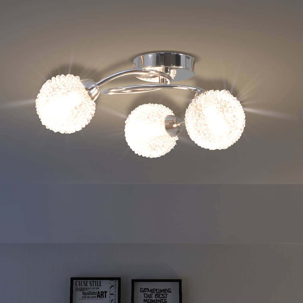 vidaXL Ceiling Lamp | Chrome, Warm White | Glass, Metal | Medium | Modern 1