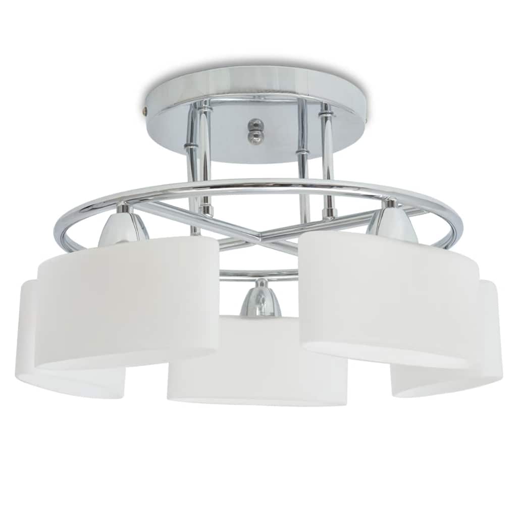 vidaXL Ceiling Lamp | Chrome, White | Glass, Metal | Medium | Ceiling Lamp 2