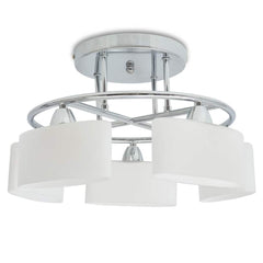 vidaXL Ceiling Lamp | Chrome, White | Glass, Metal | Medium | Ceiling Lamp 2