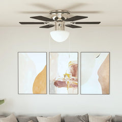 Ceiling Fan with Light and Remote Control Ø Dark brown 82 cm with 6 blades