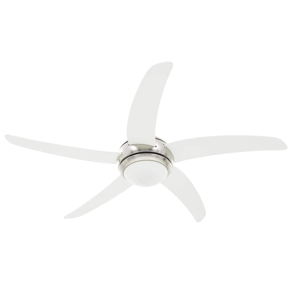 Ceiling Fan with Light and Remote Control Ø White 128 cm with 5 blades