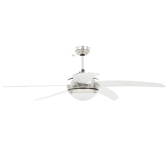 Ceiling Fan with Light and Remote Control Ø White 128 cm with 5 blades