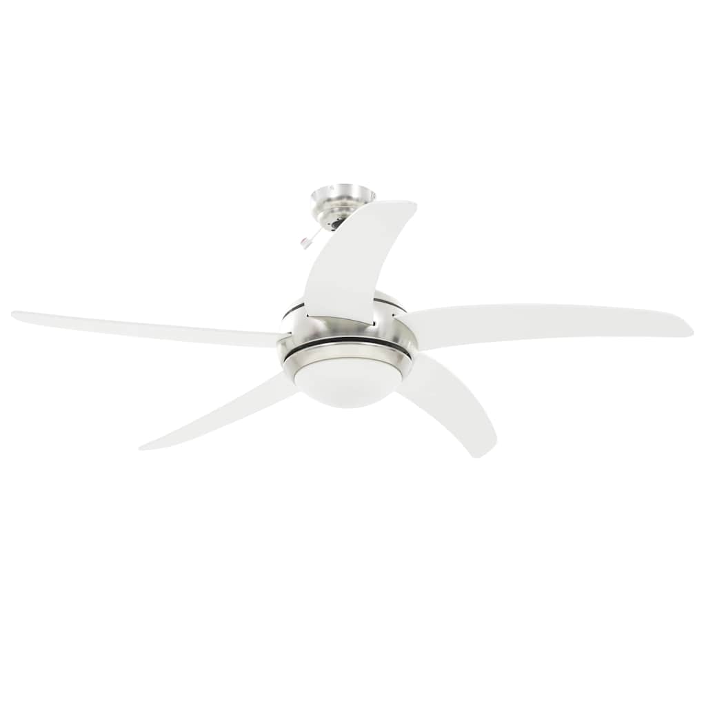 Ceiling Fan with Light and Remote Control Ø White 128 cm with 5 blades