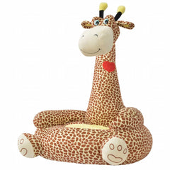 Plush Children's Chair Brown Giraffe