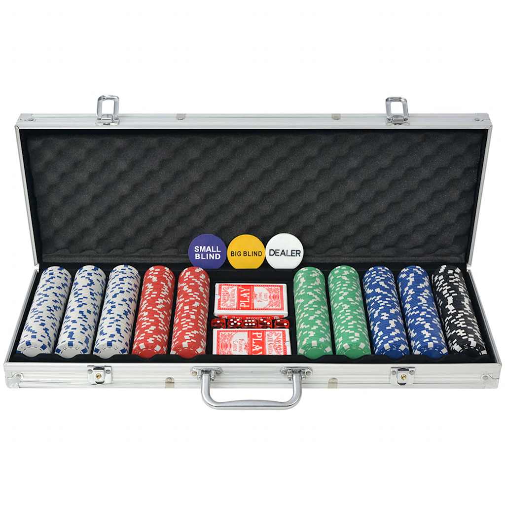 Poker Set with Chips Aluminium 500
