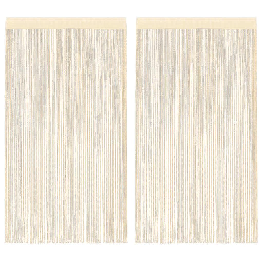 vidaXL String Curtains 2 pcs 140x250 cm Cream 1
