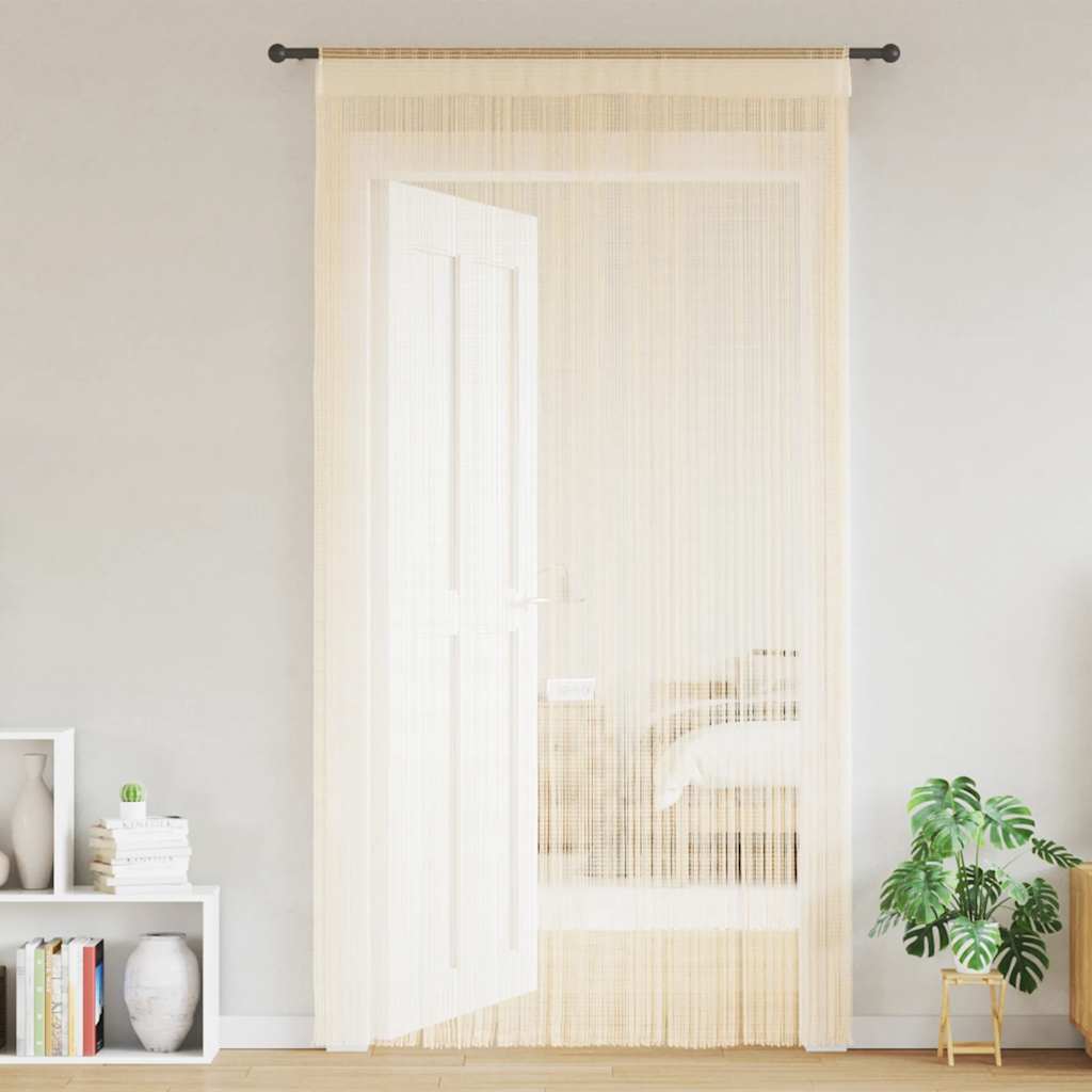 vidaXL String Curtains 2 pcs 140x250 cm Cream 2