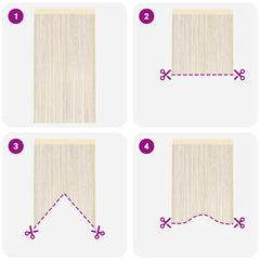 vidaXL String Curtains 2 pcs 140x250 cm Cream 6