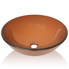 vidaXL Basin Tempered Glass 42 cm Brown 3