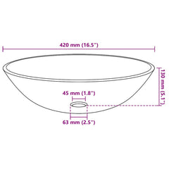 vidaXL Basin Tempered Glass 42 cm Brown 4