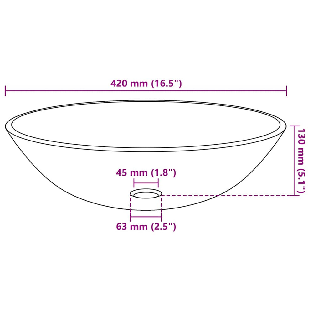 Bathroom Sink with Tap and Push Drain Tempered Glass Brown No tap