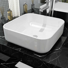 Basin Square Ceramic 39x39x13,5 cm White