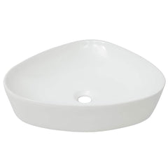 142345 vidaXL Basin Triangle Ceramic White 50,5x41x12 cm 2