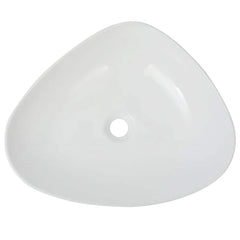 142345 vidaXL Basin Triangle Ceramic White 50,5x41x12 cm 3