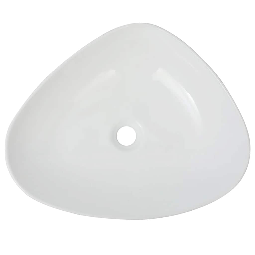 142345 vidaXL Basin Triangle Ceramic White 50,5x41x12 cm 3