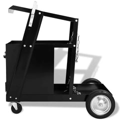 vidaXL Welding Cart with 4 Drawers Black 2