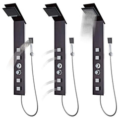 142374 vidaXL Shower Panel System Glass Brown 3