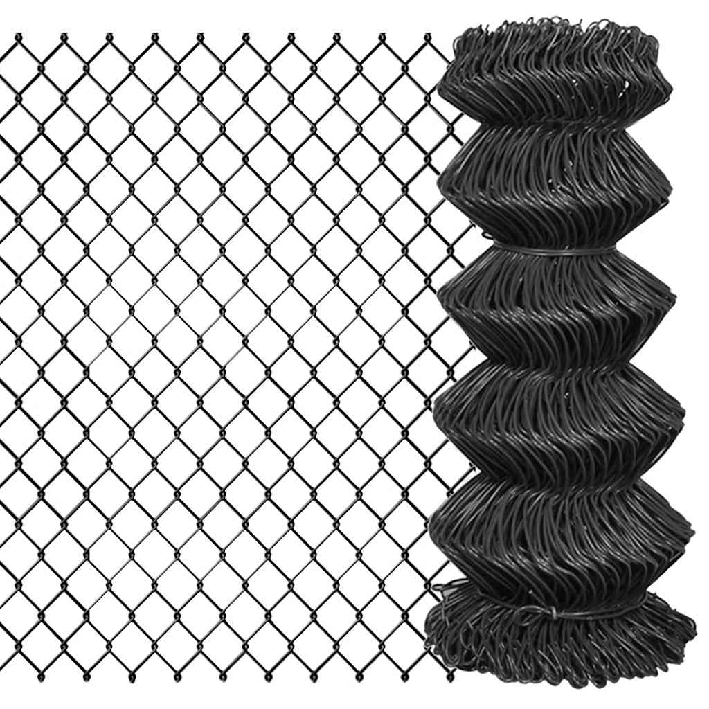 Chain Link Fence Steel mesh Size 60 x 60 mm Grey Length 25 m 0.8 m