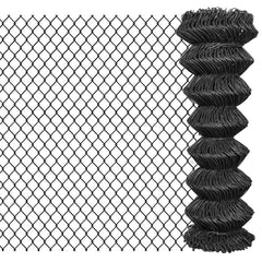 Chain Link Fence Steel mesh Size 60 x 60 mm Grey Length 25 m 1.25 m